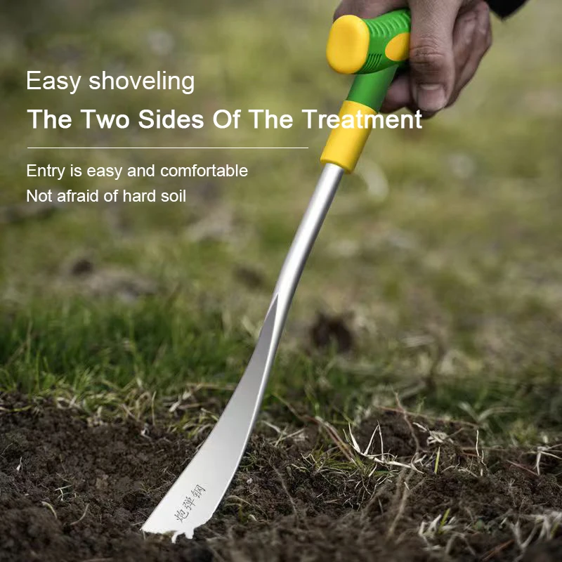 New Garlic Digging Shovel Agricultural Stainless Steel Flower Shovel Gardening Weeding Dig Wild Herbs 3-Point Shovel Garden Tool