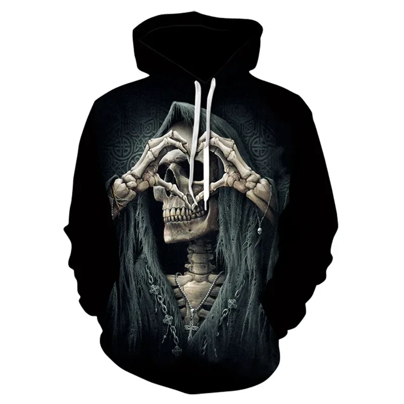New Men's Hooded Street Trendy Hip-Hop Pullover Printed Sportswear Casual Harajuku Cool Autumn And Winter Clothing Hoodie.