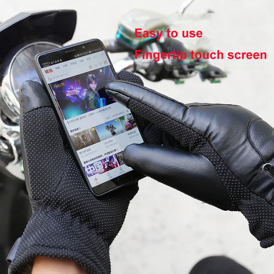 GTUBIKE Motorcycle Electric Glove Winter Warmth Cold Resistance Touch Screen Outdoor Sport Gloves Motorcycle Heating Gloves