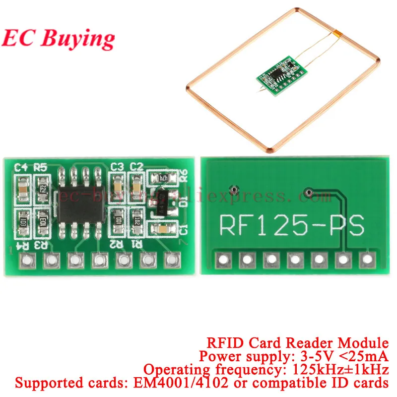 2Pcs/1pc UART 125Khz EM4100 RFID Karte RFID Reader Modul Für Arduino Fingerprint ID Karte Parkplatz access Control Card Reader