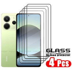 4 - Pack Premium Tempered Glass Screen Protector, 9H Hardness, HD Full Cover, Full Adhesive for Note 14 4G Global (4 Front Glass)