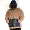 Reversible Men Long Sleeve Jackets Reflective Patchwork Lamb Wool Thick Coat New Colorful Reflect Light Winter Clothing 5