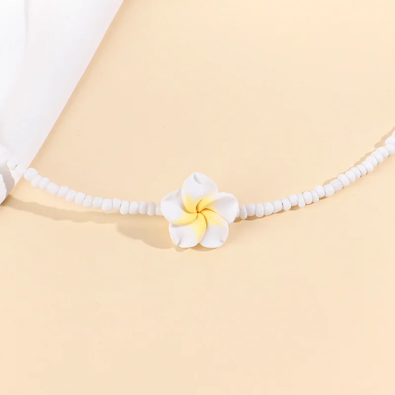 Böhmische Polymer-Blumen-Halskette Hawaiianische Sommer-Geburtstagsparty-Dekoration Frauen Mädchen Geschenke Strand-Hochzeit Choker Schmuck – Detail 13