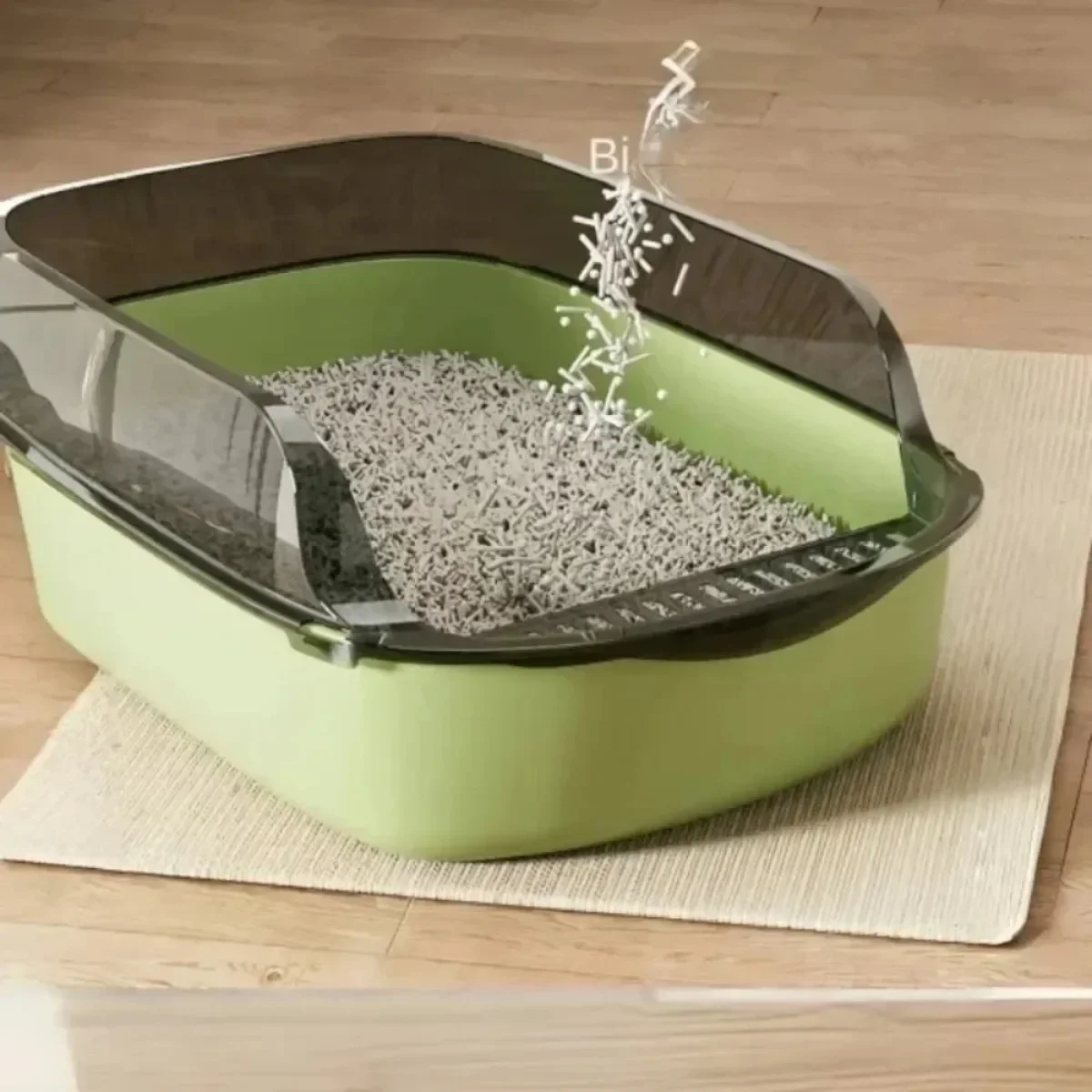 Cat Litter Box Open Cat Litter Box Thickening Kitty Sandbox Semi-enclosed High Side Splashproof Pet Bedpans with Litter Scoop Cat Supplies