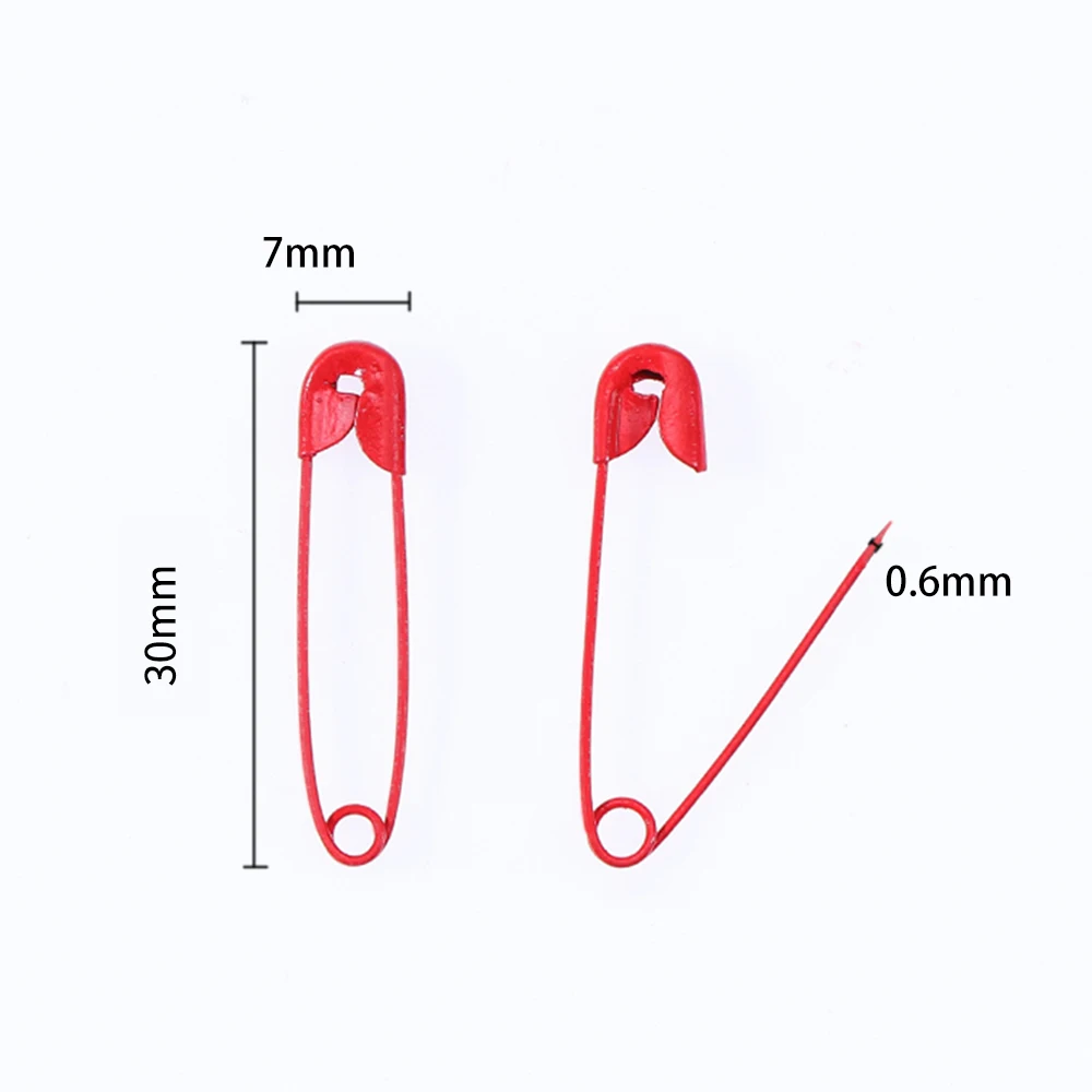 다채로운 안전 핀 DIY 재봉 도구 액세서리, 금속 바늘, 안전 핀 브로치, 의류 액세서리, 10-30 개, 30mm