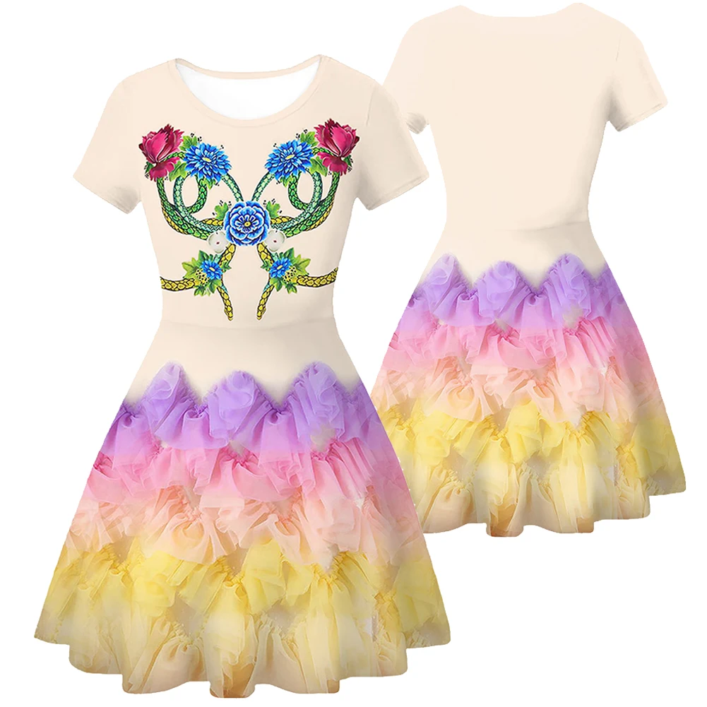 Lucy Gray Baird Cosplay Kids Girls Fantasia Tops Skirts Movie Hunger Cosplay Games Songbirds Disguise Child Halloween Cloth