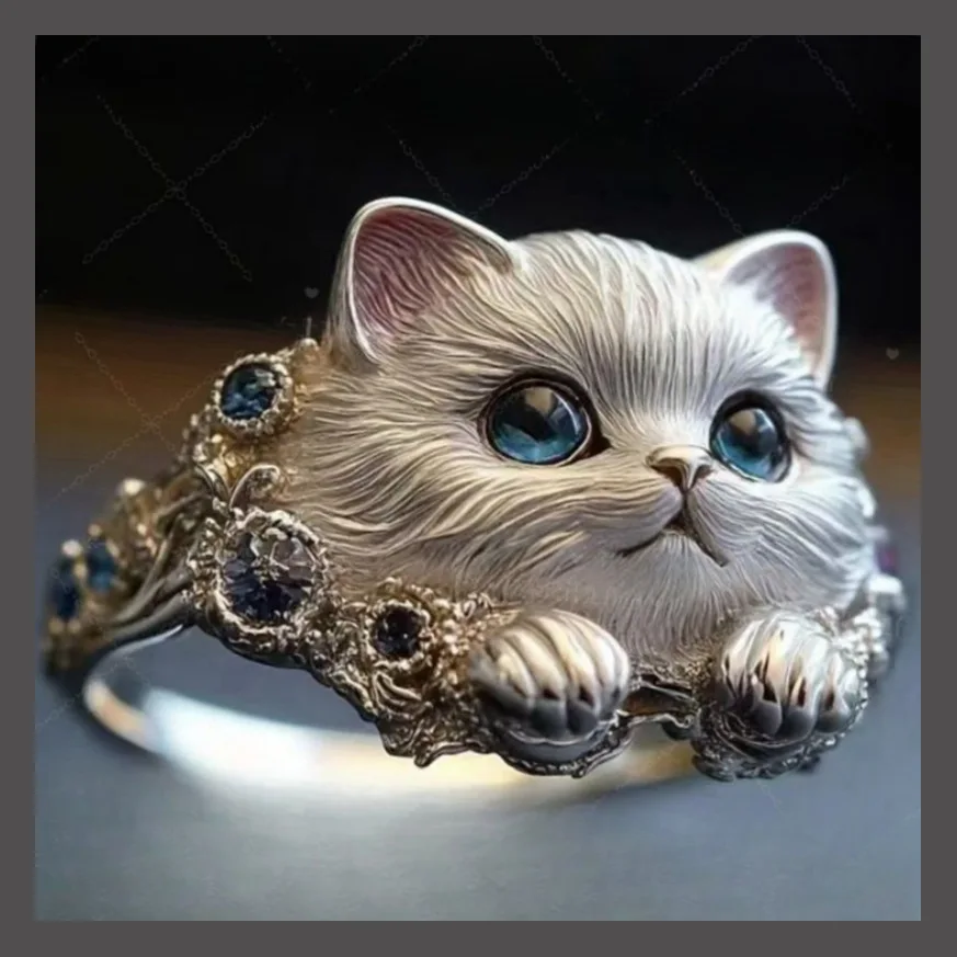 Exquisite Kitten Ring Is Unique, Simple and Elegant, and the Original Design of Ins Style Is Versatile 6