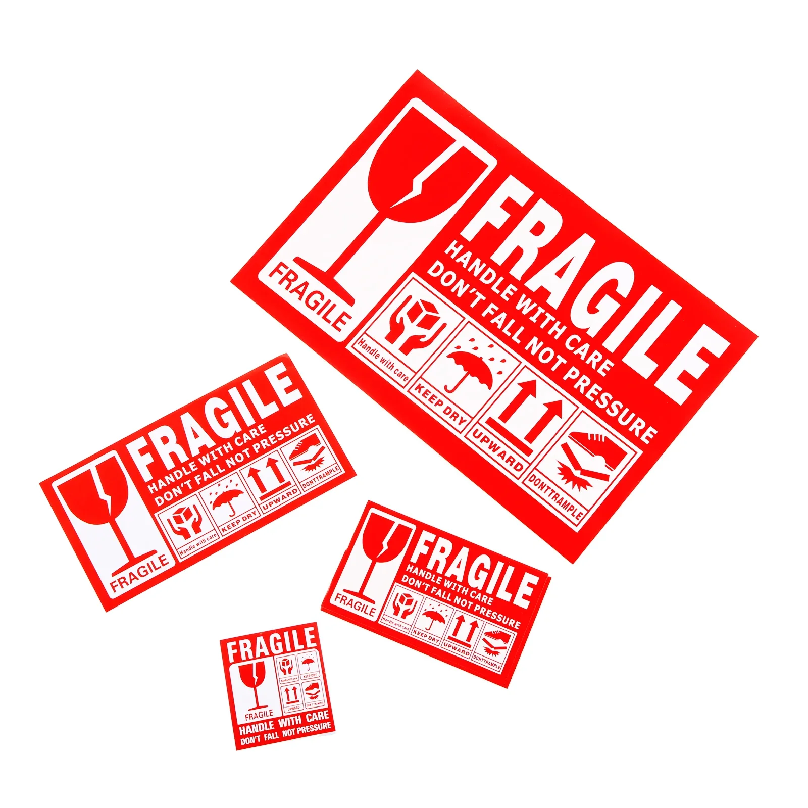 50pcs Fragile Warning Label Stickers Logistics Accessories Hazard Goods Handle With Care Warning Labels Express Label Adhesive