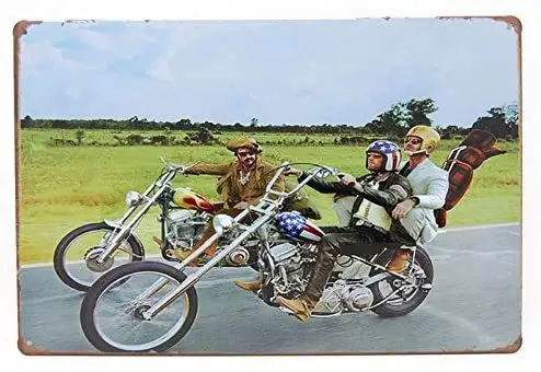 

Easy Rider (1969) Motorcycle Metal Tin Sign Vintage Poster Garage Wall Decor Plaque 12x8 Inch Metal Tin Sign, Aluminum Brand, Ir