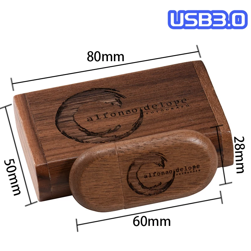 High Speed USB 3.0 Flash Drives Real Capacity Wooden Free Logo Pen Drive Wedding Custom Memory Stick 64GB/32GB/16GB/8GB U Disk