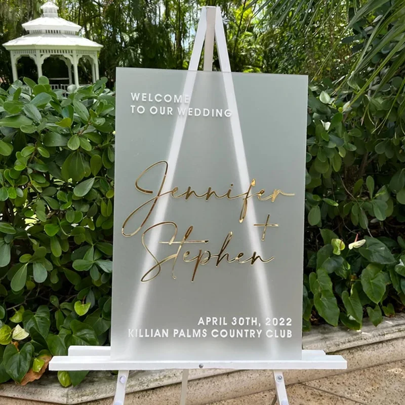 Description Picture 6 of itemCustom 3D Frosted Acrylic Wedding Welcome Garden Backdrop Sign Wedding Decoration Sign Board Country Wedding accessories