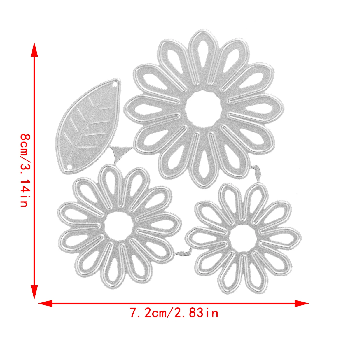 Metal Cutting Dies 4 Pcs Chrysanthemum and Leaf DIY Scrapbooking Album Decoration Embossing Paper Card Craft