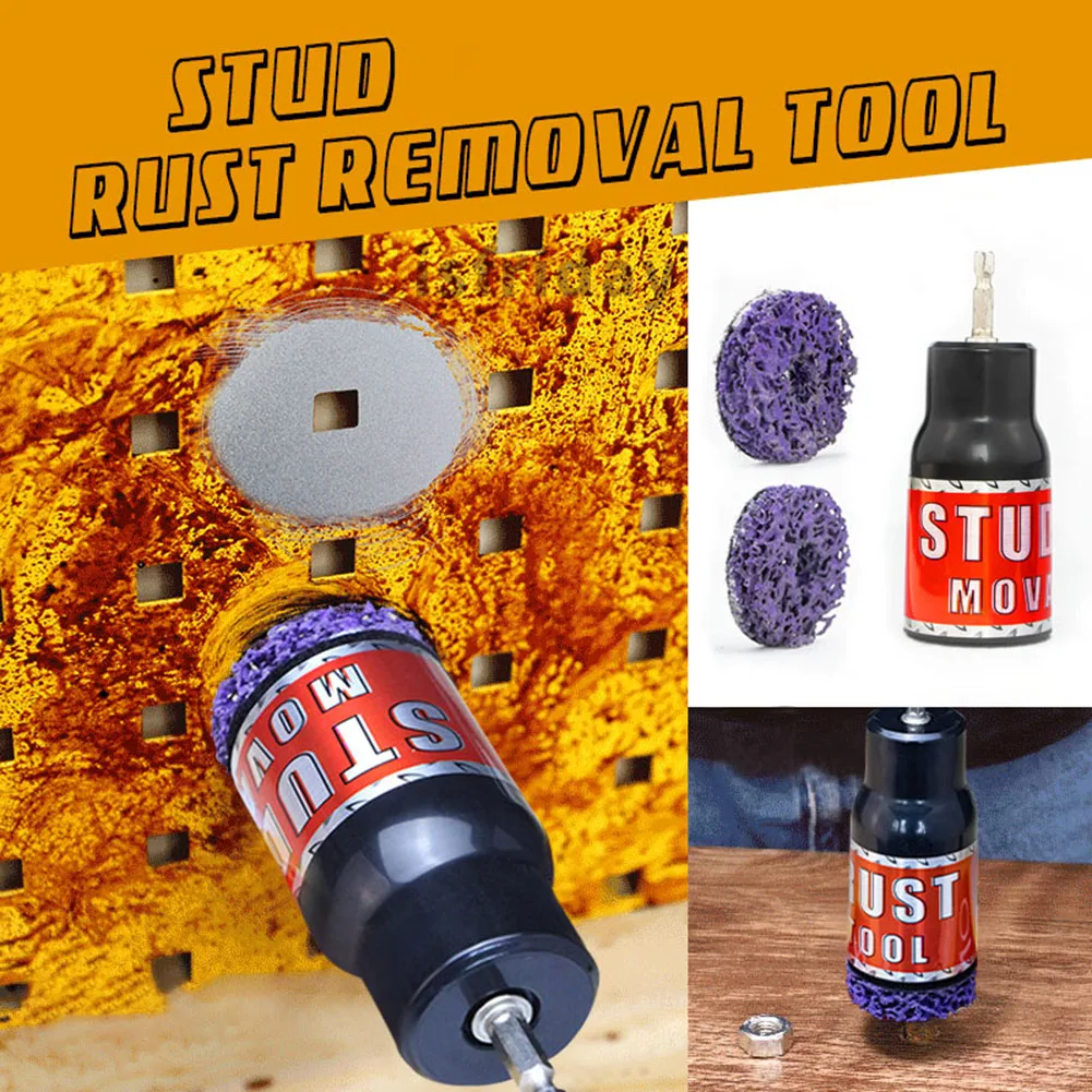 Stud Rust Removal Tool Bolt Derusting Wheel Hub Clean Surface Corrosion Debris Fit 1/2'' Impact Wrenches Descaling for Car Truck
