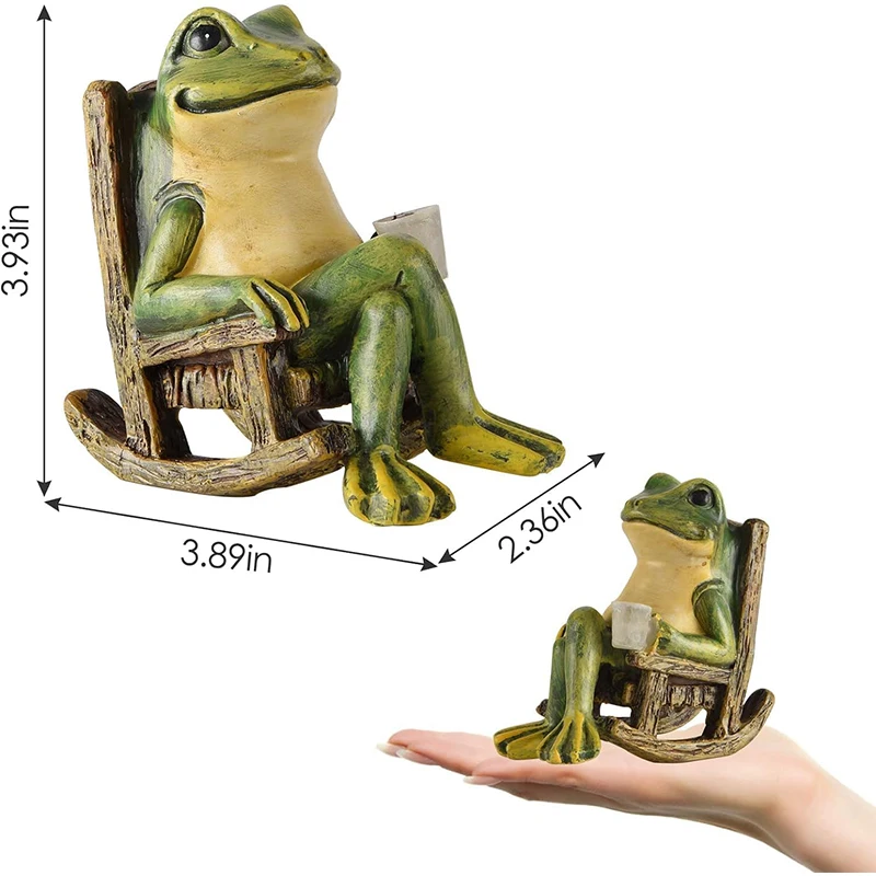 Miniature Frog Garden Statue Garden Accessories Outdoor Lights Solar Decor Housewarming Gift for Patio Yard Lawn Ornament resin statue resin handicraft ornaments garden statue resin ornament resin ornaments garden decoration animal ornaments