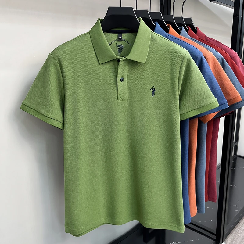 Kurzarm-Poloshirt aus 100 % reiner Baumwolle Luxusmarke Paul Pony besticktes Herren-T-Shirt Sommer-Business-Casual-Oberteil atmungsaktiv – Detail 21