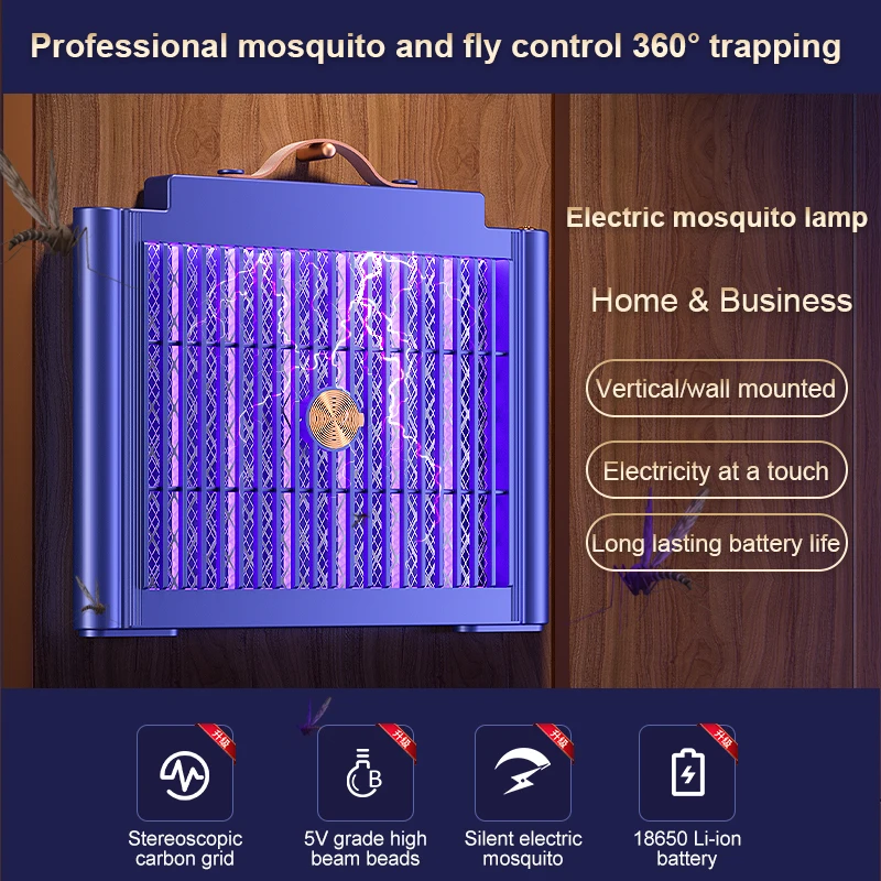 Mosquito Killer Lamp Mosquito Lamp Electric Shock Mosquito Killler Lamp LED Bionic Physical Mosquito Trap Safe For Kids Kills Ultraviolet Light Mosquitoes
