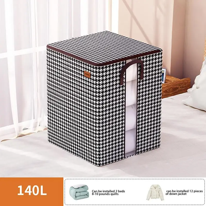 

Large Clothes Storage Bin Foldable Blanket Storage Bag Organizer Storage Containers For Bedroom Closet Clothes Quilt With Lid