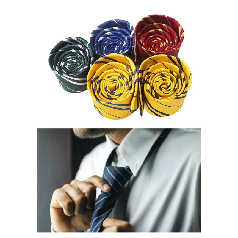 

British Magical School Striped Necktie for Uniform Necktie Suit Sweet Student Teens Halloween Cosplay Necktie