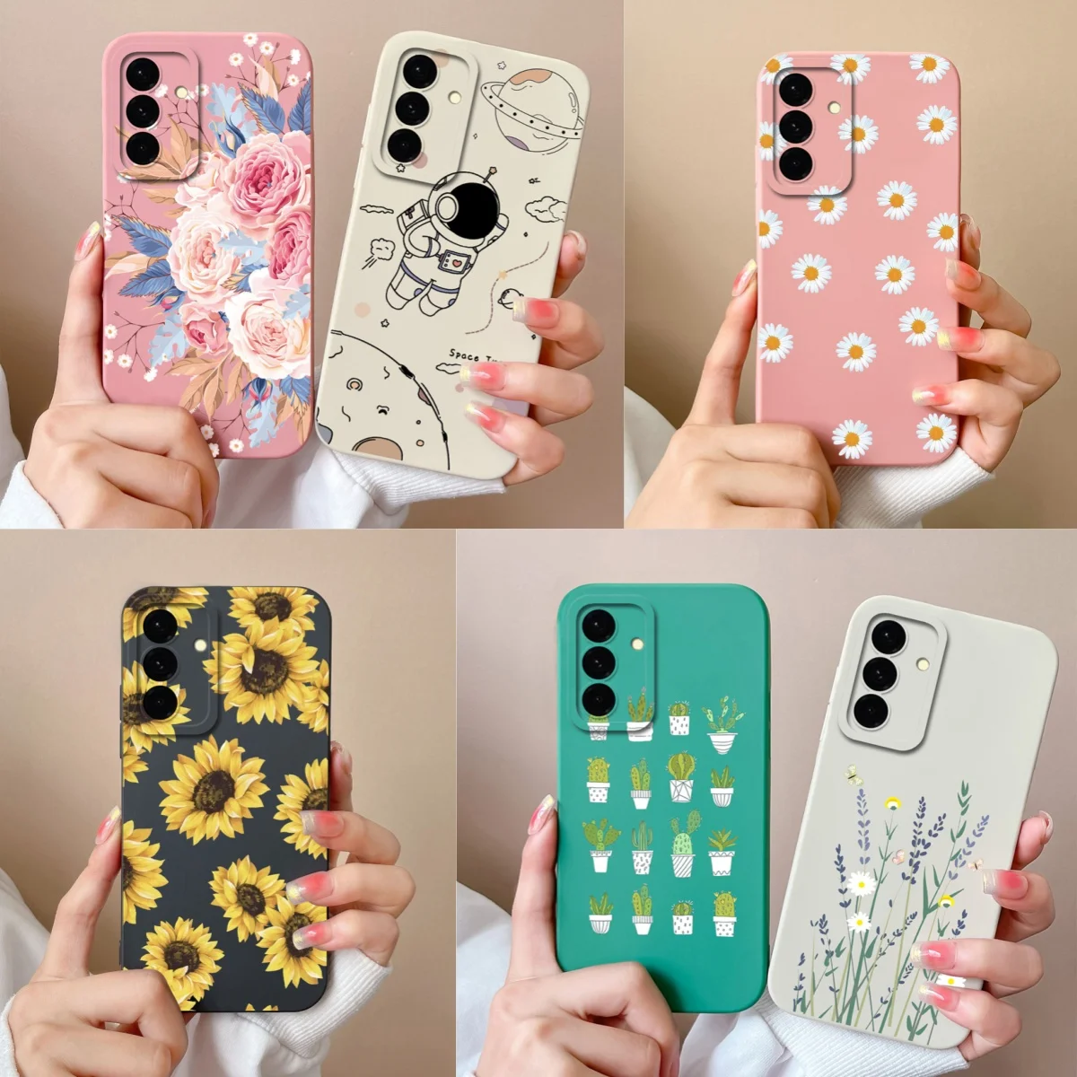 Leisure Flowers Soft Silicone Phone Cover - Full Protection Anti-Drop Housing