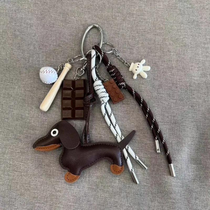 Personalized Baseball Car Keychain Creative Trendy Bag Decoration Pendant Trendy Letters Handmade Couple Woven Hanging Rope 6