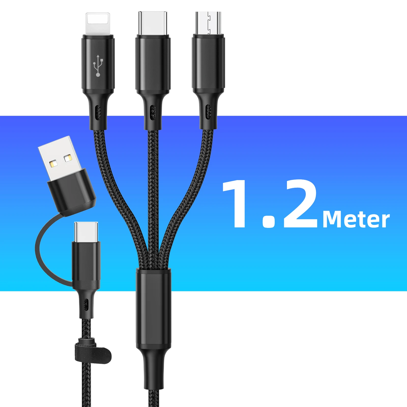 3 in1 Charging Cable Multi Usb Port Multiple Usb Charging Cord Type C Micro  Charger Mobile Phone Wire For iPhone 14 13 12 Huawei - AliExpress