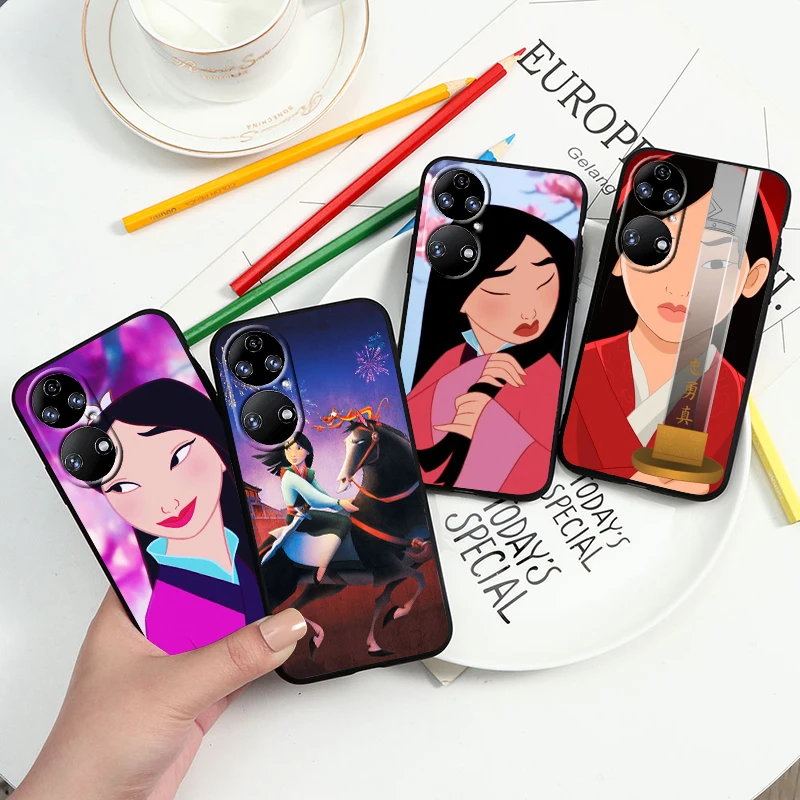Disney Princess Mulan Per Huawei P60 P50 P40 P30 P20 P10 Pro Lite P Smart Z 2021 2019 4G 5G Custodia Morbida In Silicone Nero Funda