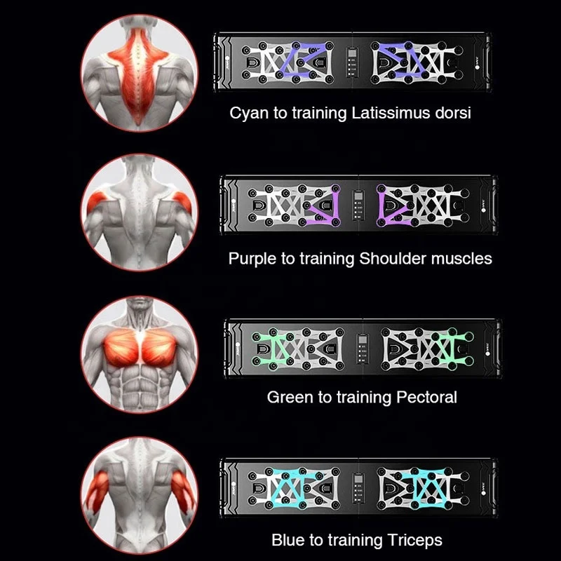 New Counting Folding Push Up Board Multifunctional Exercise Abdominal Muscle Enhancement Gym Sports Portable Fitness Equipment