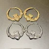New Big Chunky Claddagh Hoop Earrings for Women Cute Statement Strong Heart Earrings Valentine Day Jewelry Gift 1