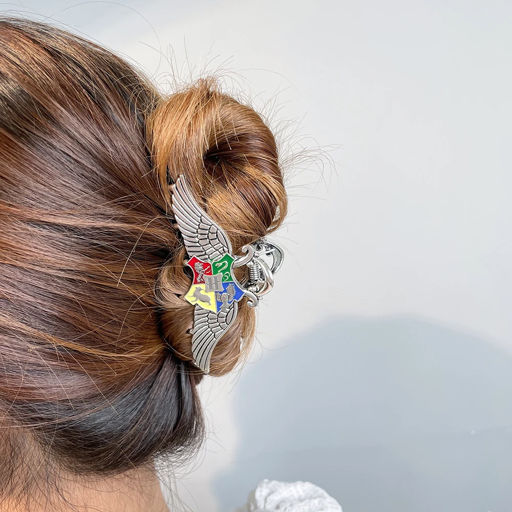 Hair Clip Harry Potter Hogwarts Vintage College Badge Women Head Accessories Movie Periphery