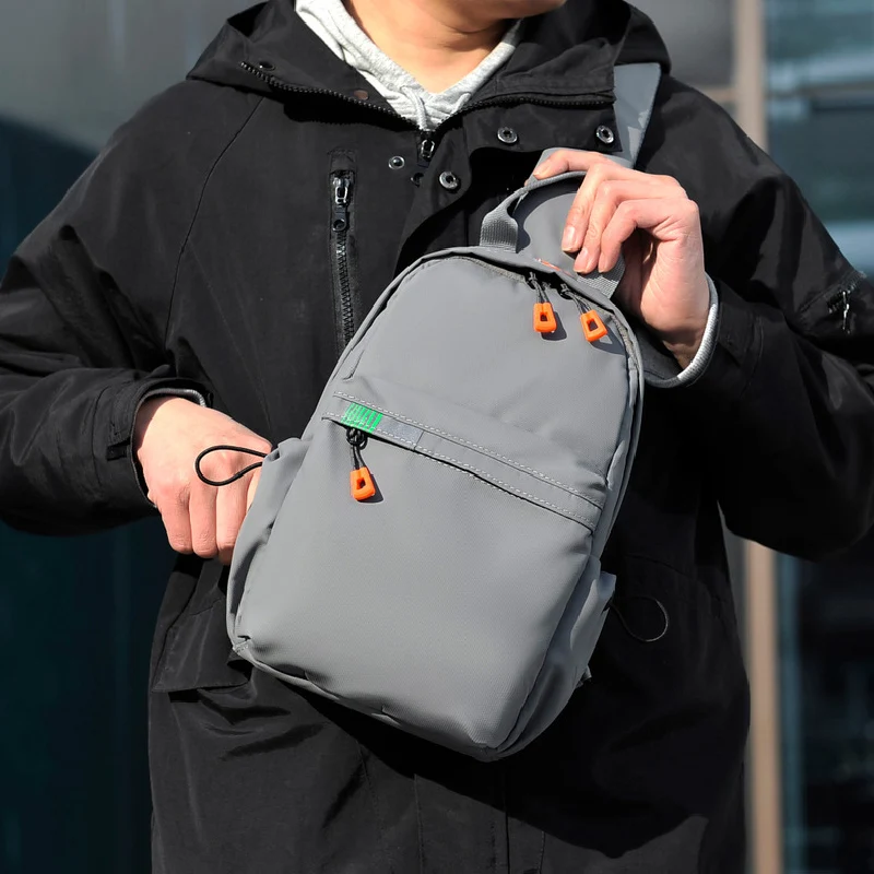 

Fashion Solid Color Men Chest Packs High Quality Canvas Unisex Crossbody Bags Casual Travel Storage iPad Chest Bag Dropshipping