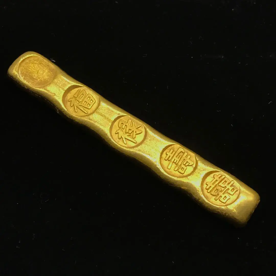 

Fulu Shouxi Gold Bar Fine Workmanship Home Decoration Antique Bronze Ware Collection Exquisite Copper Products