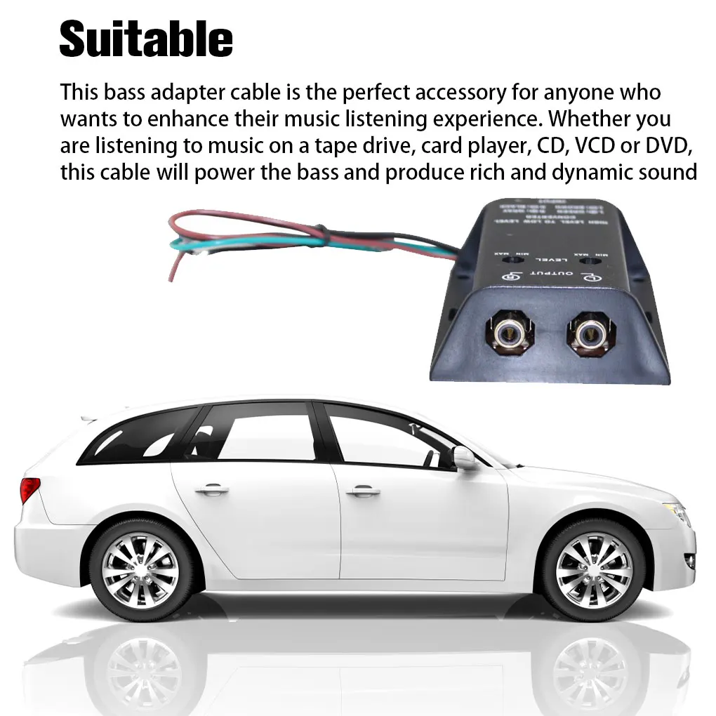 Convertidor de amplificador de salida de altavoz RCA de Audio estéreo para automóvil, Cable práctico