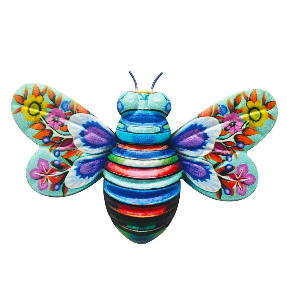 Artistic Iron Bee Wall Sculpture Decor