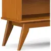 Solid Hardwood 30x64 Mid Century Modern Low Bookcase with 4 Open Shelves Anti-Tip Hardware Functional Storage Unit Living Room 4