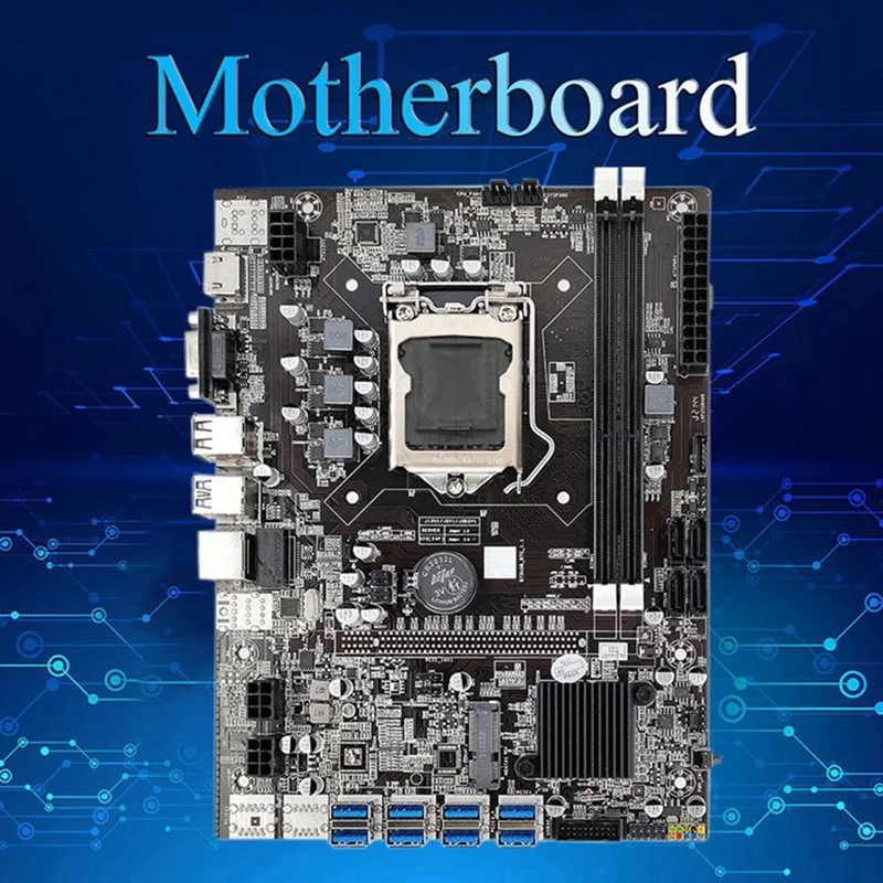 Eth Mineração Placa-mãe 8xpcie para Usb Lga1155 Ddr3 4gb 1333mhz Mais Ventilador de Refrigeração Cabo Rede Rj45 Mais G530 Cpu Btc Mineiro New-b75 - Imagem 3