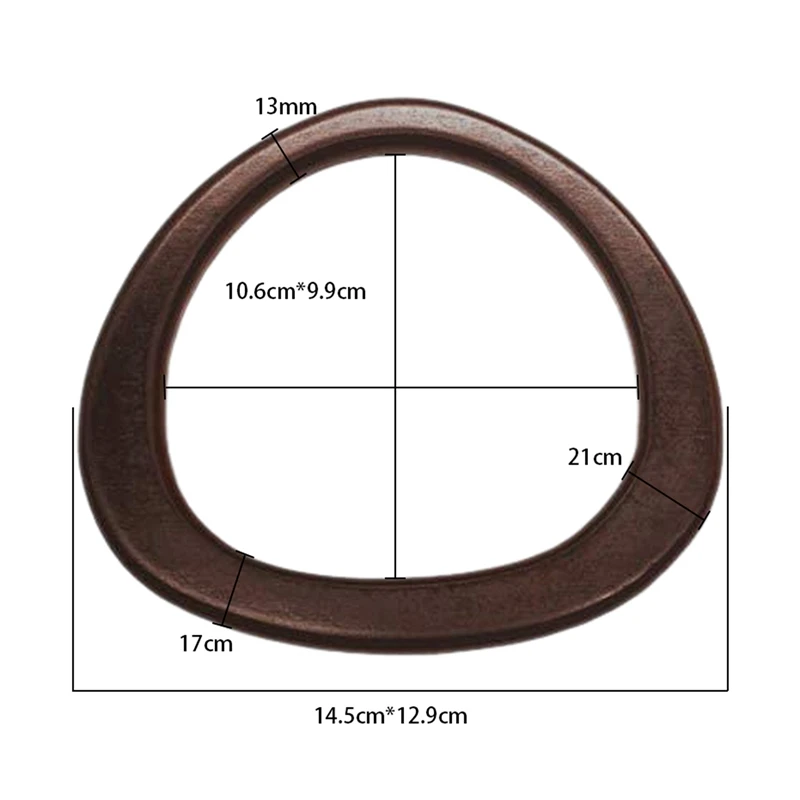 ABGH-10Pcs Transparent Bag Handle Replacement D Shape Handbag Purse Handle & 4Pack Wooden Purse D Shape Wooden Handles