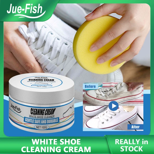  White Shoe Cleaning Cream,Shoe Stain Remover for White,Wash-Free  Whitening Agent Effective Stain Remover with Sponge,Keep Your Shoes as White  as New : Health & Household