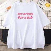 Infinite Icon Paris-Hilton Tshirts Too Pretty for A Job Printing T-shirt Summer Short Sleeve Cotton Tees Tops Graphic Clothes 1