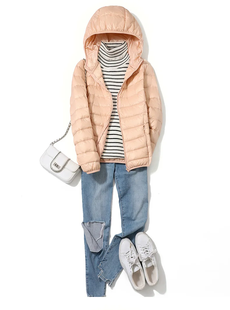 15 Colors Women Ultra Lightweight Puffer Jacket 2023 New Korean Fashion Hooded Short Female Wind-Resistant Breathable Down Coat