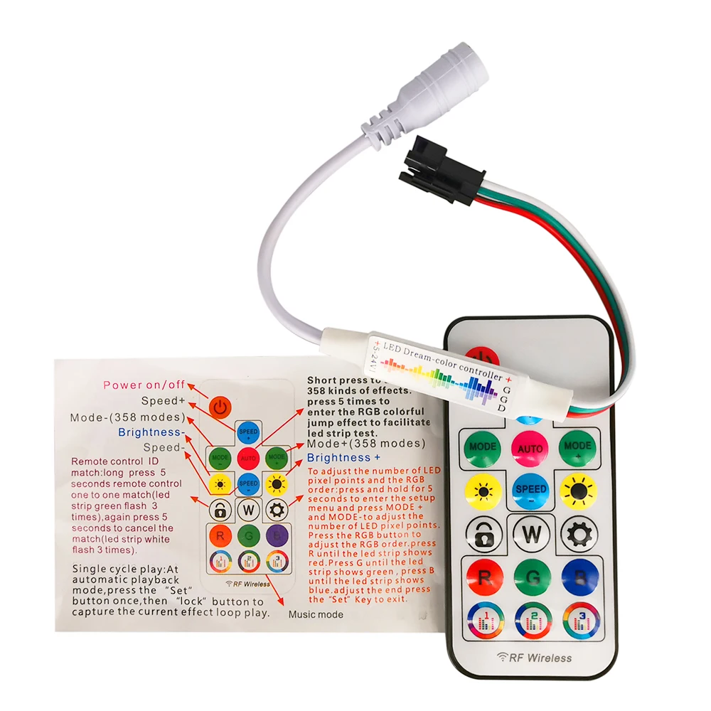 Фото 3Pin 4Pin 17 клавиш Мини светодиодный музыкальный контроллер DC USB RF пульт дистанционного управления WS2812B WS2811 WS2813 WS2815 5050 красный зелёный синий полоса №4