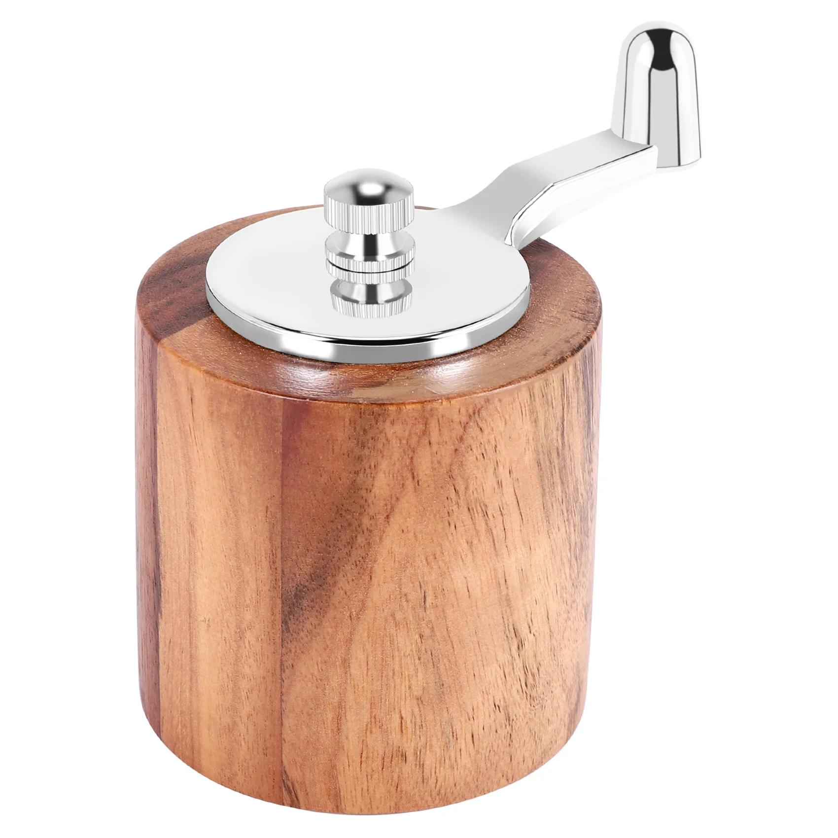Pepper Mill Hand Crank Wood Pepper Grinder with Classic Handle and Adjustable Ceramic Rotor