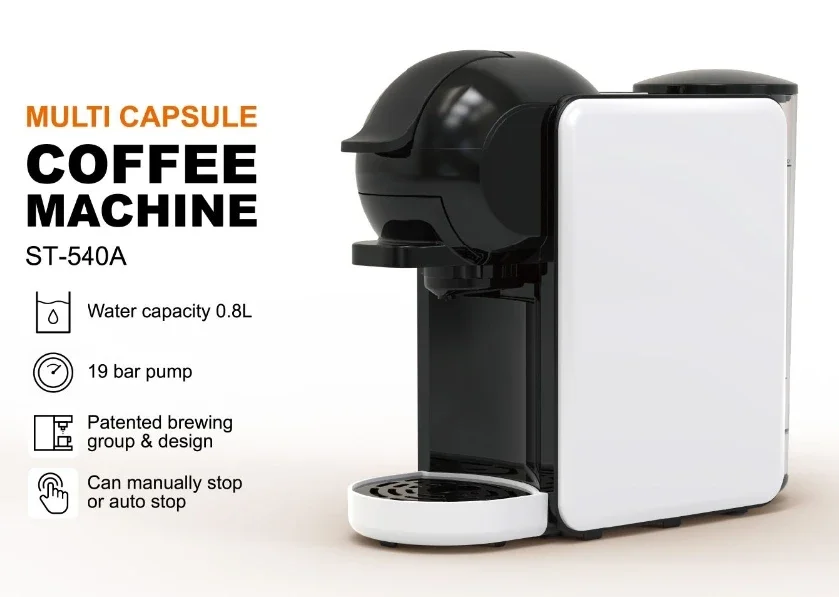Self-selling cheap home office hotel universal 3in1 semi-automatic italy cafe latte espresso maker multi capsule coffee machine 4