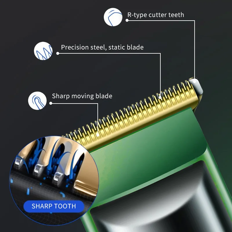 WAIKIL Professional Men's hair clipper New Multi functional Beard Barber USB Charging Portable Cordless Hair Trimmer 2