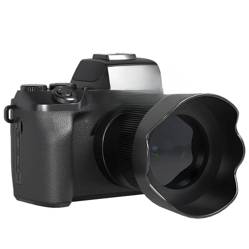 4.0인치 터치스크린 64MP 미러리스 디지털 카메라 HD 셀피 카메라 전문 사진 촬영 캠코더 외부 슈 지원
