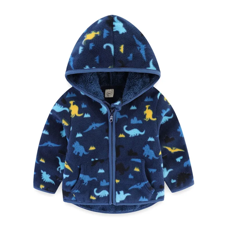 

Jumping Meters Hooded Kids Children's Jackets For Boys Girls Autumn Winter Dinosaurs Print Zipper Baby Costume Kids Long Sleeve