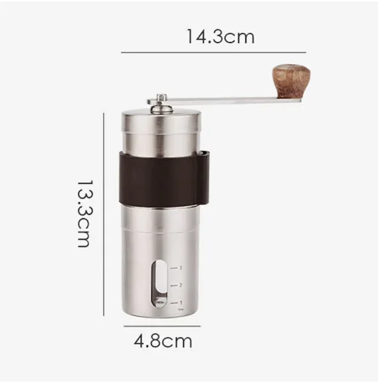 Bincoo Hand Grinder Coffee Machine Hand Shake Coffee Bean Grinder Bean Machine Home Portable Metallic Silver