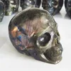 Crystal Skull Natural Labradorite Quartz Gemstone Cranium Reiki Healing Decoration 500-1.7kg 5