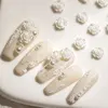 A Box 3D Flower Nail Art Decorations Camellia Rhinestone Crystal Nail Charms Parts For French Nail DIY Accessories 4