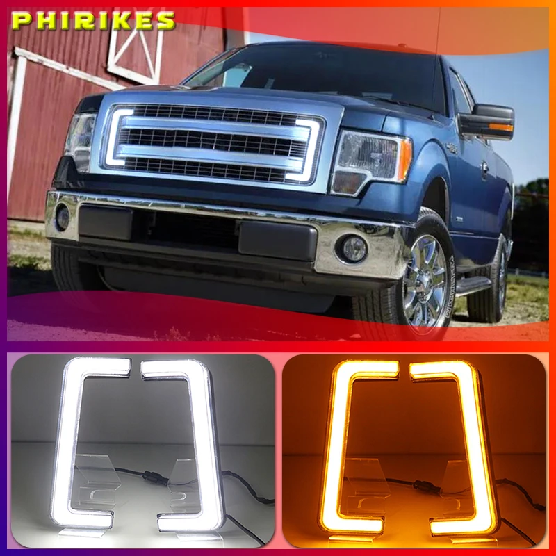 

1 комплект, светодиодные дневные ходовые огсветильник для автомобиля Ford F150 Raptor