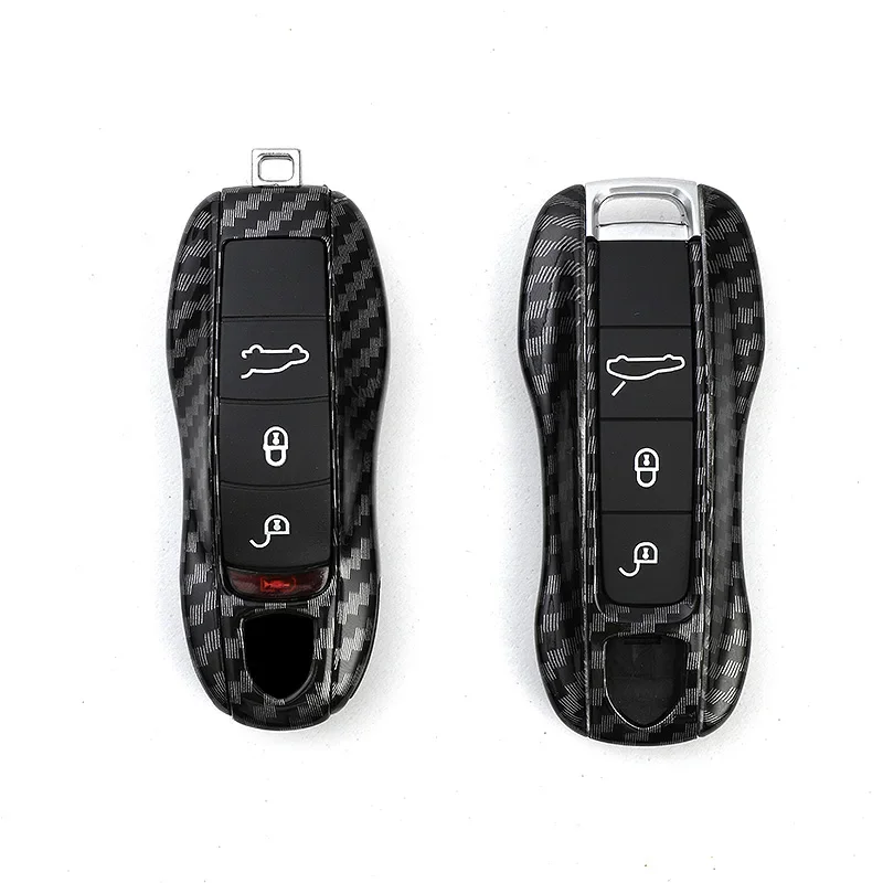 For Porsche Boxster Cayman Panamera Cayenne 911 car key cover 918 997 991 carbon fiber key case car accessories protection cover